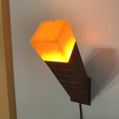 Pixel Block Torch Wall Mount Lighting, Flickering Flame Effect LED Ambient Lamp For Gaming Spaces And Bedrooms